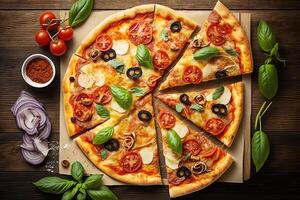 caldo italiano Pizza. illustrazione ai generativo foto