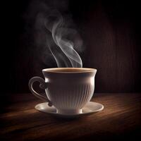 tazza di cappuccino caffè con odore caffè. illustrazione generativo ai foto