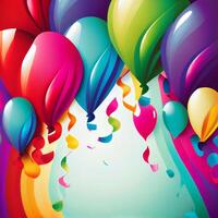 vivido contento compleanno colorato sfondo con palloncini. generativo ai foto