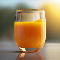 arancia succo nel bicchiere. illustrazione generativo ai foto