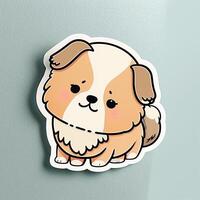 kawaii cane carino kawaii disegni, kawaii adesivi. generativo ai foto