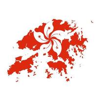 carta geografica di Hong Kong e nazionale bandiera foto
