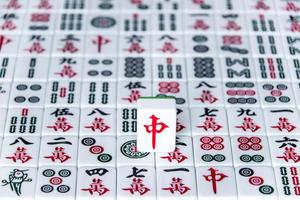 Harbin, Cina - dec 30, 2018-mahjong è il antico asiatico tavola gioco. foto