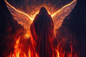 illustrazione angelo di Morte con fuoco foto