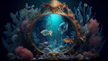 subacqueo oceano mare immaginario fantasia mondo ai generato digitale illustrazione foto