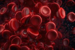 rosso sangue cellule eritrociti. generato ai. foto