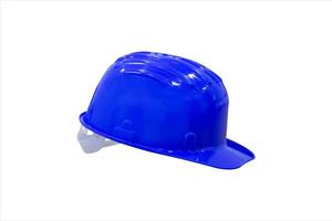 blu sicurezza casco isolato su bianca sfondo. foto