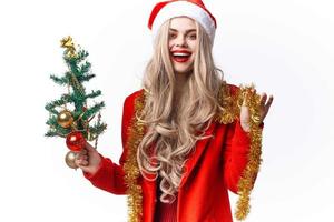 donna indossare Santa costume decorazione vacanza Natale moda foto