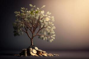 i soldi albero, finanziario ritorno su investimento generativo ai foto