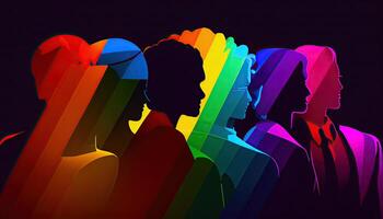 lgbt Comunità orgoglio sfondo illustrazione, arcobaleno bandiera colori. generativo ai foto