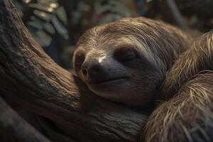 bradipo dormire. generativo ai. foto