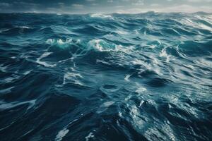 buio acqua e lunatico cieli. generativo ai. foto