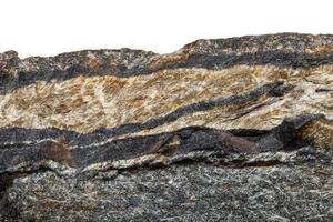 macro minerale pietra serpente occhio nel il roccia un' bianca sfondo foto