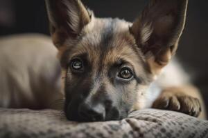 Tedesco pastore cucciolo. generativo ai. foto