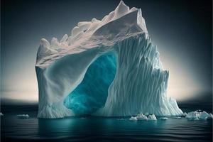 digitale illustrazione di un iceberg nel il oceano. ai foto