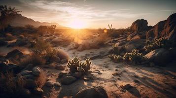 tramonto nel Giosuè albero nazionale parco, California, unito stati foto