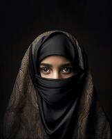 musulmano donna con niqab,creato con generativo ai foto