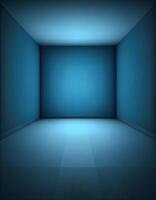 blu vuoto studio camera, creato con generativo ai foto