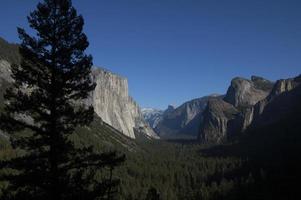 guardando attraverso la Yosemite Valley foto