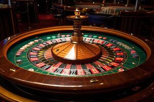 casinò roulette vicino su. roulette ruota. gioco d'azzardo dipendenza. creato con generativo ai foto