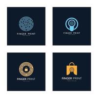 semplice piatto impronta digitale logo, per sicurezza, identificazione, distintivo, emblema, affari carta, digitale, vettore foto