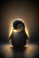 carino e carino pinguino animale creato con generativo ai tecnologia foto