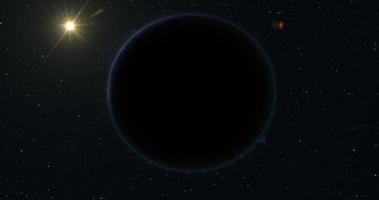 astratto realistico futuristico pianeta il giro sfera contro il sfondo di stelle nel spazio foto