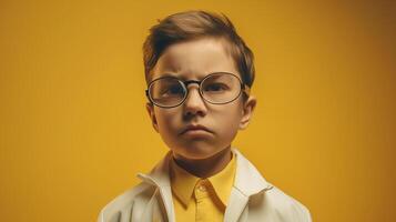 carino bambino nel medico cappotto. futuro carriera concetto. ai generato. foto