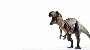 t-rex dinosauro isolato su bianca sfondo. ai generato. foto