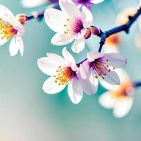 macro foto di rami di fioritura albicocca
