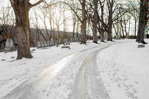 cimitero del New England in inverno foto