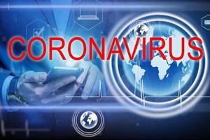 medico tecnologia concetto. medico Lavorando con infettivo medico esame e selezione per romanzo coronavirus 2019 ncov con vr icona inteligente città dati foto