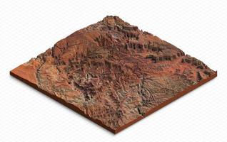 3d modello di canyonlands nazionale parco, Utah Stati Uniti d'America. isometrico carta geografica virtuale terreno 3d per infografica. geografia e topografia pianeta terra appiattito satellitare Visualizza foto