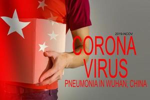 spedizione a partire dal Cina coronavirus. consegna di un infetto pacchetto. postale pacchetto Maggio contenere Cinese coronavirus foto