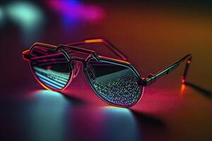 occhiali da sole nel neon colori. generativo ai. foto