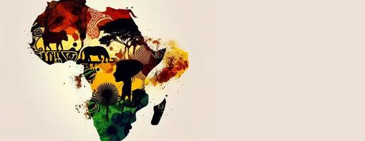 illustrazione Africa regioni carta geografica con singolo africano paesi ai foto