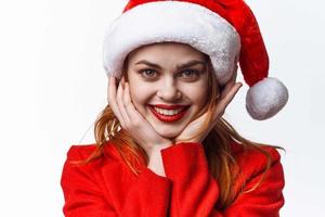 allegro donna vestito come Santa divertimento vacanza moda Natale foto