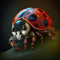 un' coccinella insetto vicino su Immagine generativo ai foto