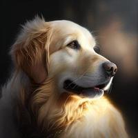 cane d'oro cane da riporto vicino su viso Immagine foto
