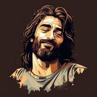 Gesù strizza l'occhio vettore Immagine foto