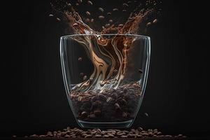 caffè birra nel movimento buio sfondo foto