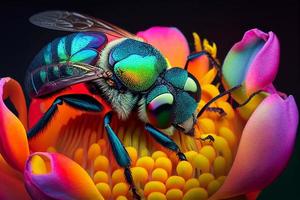 ape su un' colorato fiore ai foto