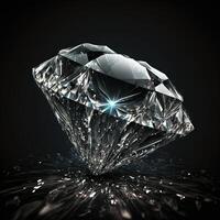 diamante su buio sfondo trasparente generativo ai Immagine foto