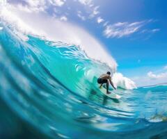 il brivido di fare surf, travolgente acqua gli sport Immagine - generativo ai foto