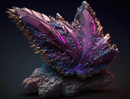 astratto fantasia colorato cristallo farfalla sfondo creato con generativo ai tecnologia foto