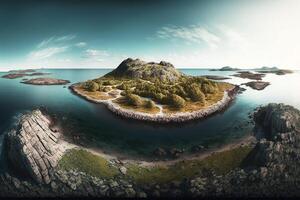 panoramico Visualizza isole. generativo ai. foto