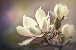 magnolia avvicinamento. generativo ai. foto