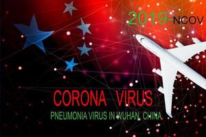 mers-CoV Cinese infezione romanzo corona virus, aereo, Cina bandiera foto