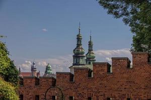 Visualizza di il vecchio cittadina di Cracovia nel Polonia su un' estate giorno a partire dal wawel castello foto