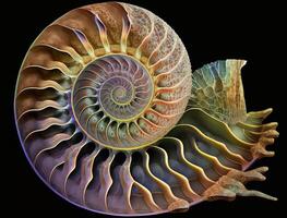 ammonite fossile sfondo creato con generativo ai tecnologia foto